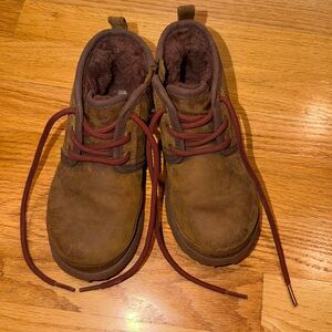 UGG Kids Brown Boots with Red Laces